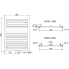 Mexen Hades radiator baie 800 x 600 mm, 452 W, negru - W104-0800-600-00-70