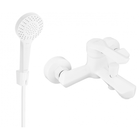 Mexen Sabre R05 baterie de cadă cu set de duș, albă - 7213R05-20