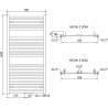 Mexen Hades calorifer baie 1200 x 600 mm, 667 W, alb - W104-1200-600-00-20