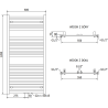Mexen Hades radiator de baie 1200 x 600 mm, 667 W, alb - W104-1200-600-00-20