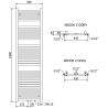 Mexen Hades radiator pentru baie 1800 x 500 mm, 854 W, negru - W104-1800-500-00-70