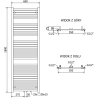 Mexen Hades calorifer pentru baie 1800 x 600 mm, 1000 W, negru - W104-1800-600-00-70