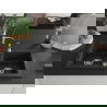 Mexen Mario 2-medencés gránit mosogató konyhai csapteleppel Aster, Fekete/Fém ezüst - 6504-73-73450-07
