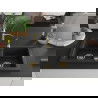 Mexen Mario 2-medencés gránit mosogató konyhai csapteleppel Aster, Fekete/Fém ezüst - 6504-73-73450-57-G