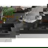 Mexen Mario 2-medencés gránit mosogató konyhai csapteleppel Aster, Fekete/Fém ezüst - 6504-73-73450-57-B