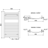 Mexen Helios radiator de baie 800 x 500 mm, 381 W, alb - W103-0800-500-00-20