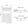 Mexen Helios fürdőszobai radiátor 800 x 500 mm, 381 W, fekete - W103-0800-500-00-70