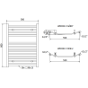 Radiator de baie Mexen Helios 800 x 600 mm, 448 W, alb - W103-0800-600-00-20