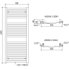 Mexen Helios radiator de baie 1200 x 500 mm, 567 W, alb - W103-1200-500-00-20
