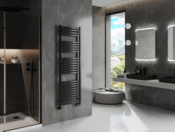 Mexen Helios törölközőszárítós radiátor 1500 x 500 mm, 676 W, fekete - W103-1500-500-00-70