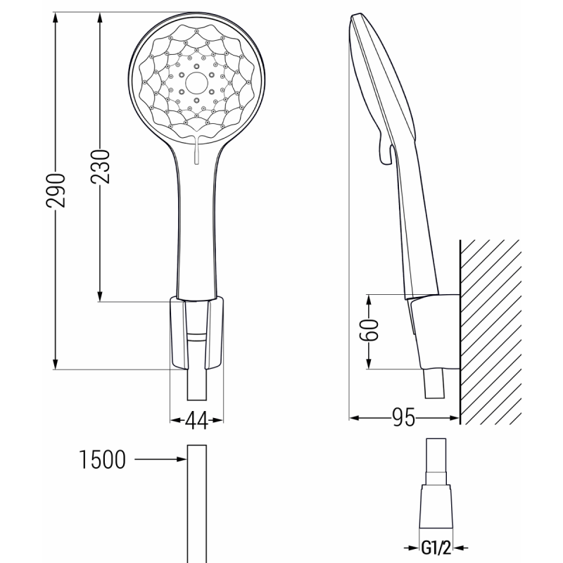 Mexen Sabre R74 fürdőkád csaptelep zuhanykészlettel, fekete - 7213R74-70