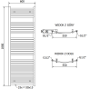 Mexen Helios radiator baie 1800 x 600 mm, 990 W, negru - W103-1800-600-00-70