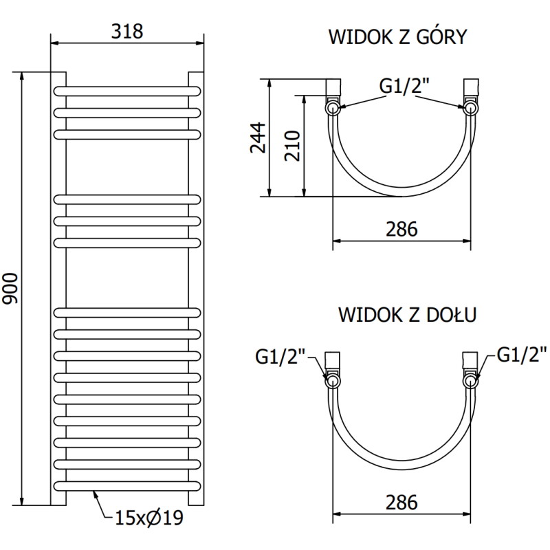 Mexen Eros radiator de baie 900 x 318 mm, 315 W, alb - W112-0900-318-00-20