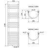 Mexen Eros fürdőszobai radiátor 1200 x 318 mm, 332 W, króm - W112-1200-318-00-01
