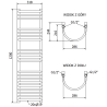 Mexen Eros 1200 x 318 mm-es fürdőszobai radiátor, 421 W, fekete - W112-1200-318-00-70