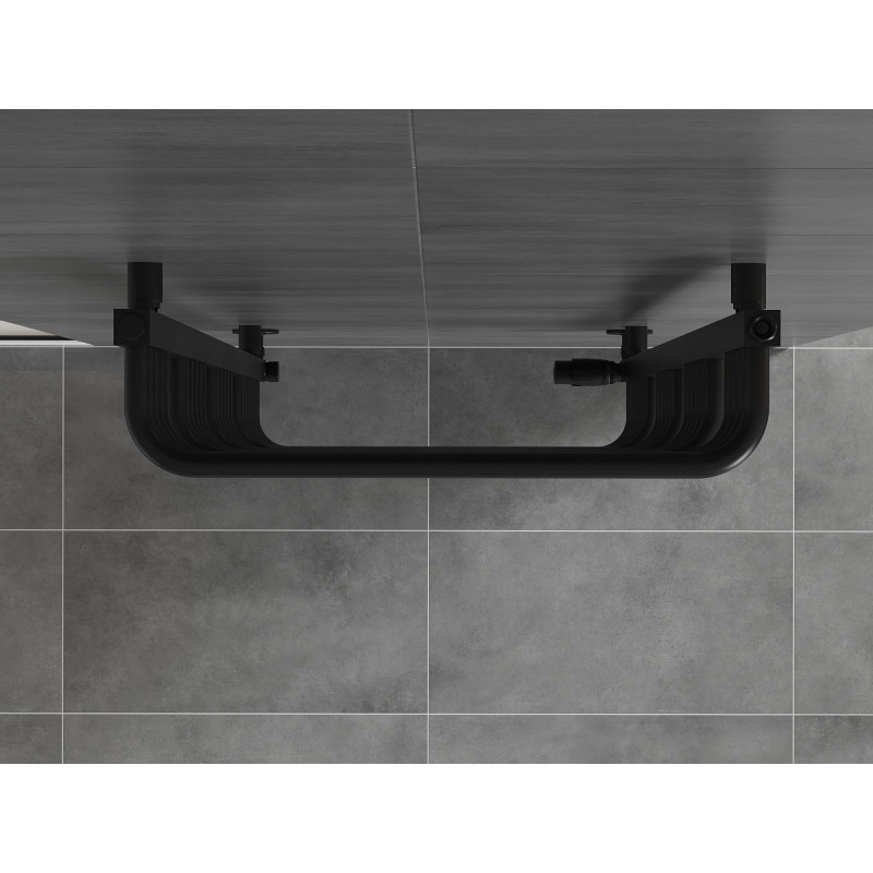 Mexen Apollo 660 x 550 mm-es fürdőszobai radiátor, 386 W, fekete - W117-0660-550-00-70