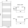 Mexen Apollo 1210 x 450 mm-es fürdőszobai radiátor, 566 W, fekete - W117-1210-450-00-70