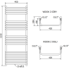 Mexen Apollo fürdőszobai radiátor 1210 x 450 mm, 566 W, fekete - W117-1210-450-00-70