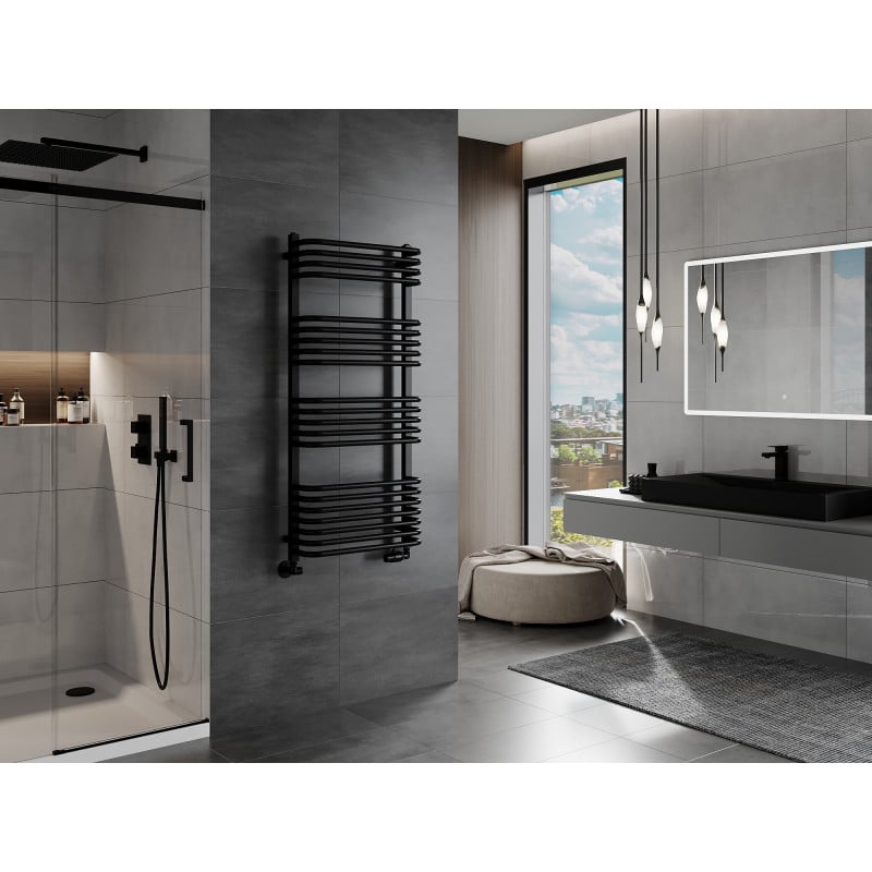 Mexen Apollo fürdőszobai radiátor 1210 x 550 mm, 641 W, fekete - W117-1210-550-00-70