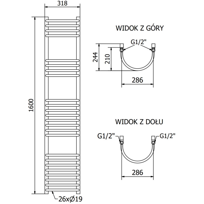 Mexen Eros radiator de baie 1600 x 318 mm, 551 W, alb - W112-1600-318-00-20