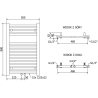 Mexen Pluton 800 x 500 mm-es fürdőszobai radiátor, 410 W, fehér - W106-0800-500-00-20