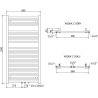 Mexen Pluton radiator de baie 1200 x 600 mm, 726 W, alb - W106-1200-600-00-20