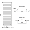 Mexen Pluton radiator baie 1450 x 600 mm, 835 W, alb - W106-1450-600-00-20