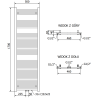 Mexen Pluton fürdőszobai radiátor 1700 x 500 mm, 855 W, fehér - W106-1700-500-00-20
