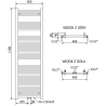 Mexen Pluton radiator baie 1700 x 500 mm, 855 W, alb - W106-1700-500-00-20