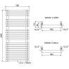 Mexen Akan radiator baie 1080 x 500 mm, 784 W, alb - W121-1080-500-00-20
