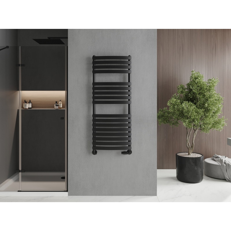 Mexen Bachus 1200 x 500 mm-es, 619 W-os, fekete fürdőszobai radiátor - W109-1200-500-00-70