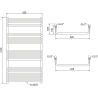 Mexen Apollo fürdőszobai radiátor 1210 x 650 mm, 713 W, fekete - W117-1210-650-00-70