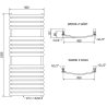 Mexen Bachus radiator de baie 1200 x 500 mm, 619 W, alb - W109-1200-500-00-20