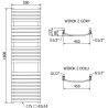 Mexen Bachus 1200 x 500 mm-es, 619 W-os, fekete fürdőszobai radiátor - W109-1200-500-00-70