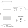 Mexen Uran radiator baie 1200 x 500 mm, 534 W, alb - W105-1200-500-00-20
