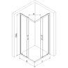 Mexen Rio cabină de duș pătrată 70 x 70 cm, înghețat, crom + cadă de duș, alb - 860-070-070-01-30-4510