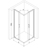 Mexen Rio cabină de duș pătrată 80 x 80 cm, transparent, Neagră + cadă de duș Flat, Neagră - 860-080-080-70-00-4070B
