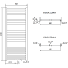 Mexen Yodo radiator baie 1200 x 500 mm, 382 W, negru - W113-1200-500-00-70
