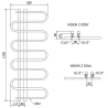 Mexen Kiso fürdőszobai radiátor 1250 x 500 mm, 256 W, fehér - W114-1250-500-00-20