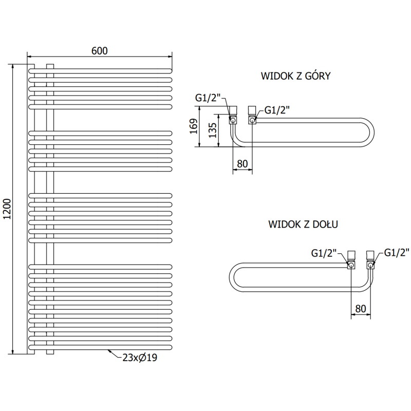 Mexen Amor radiator de baie 1200 x 600 mm, 1083 W, alb - W120-1200-600-00-20