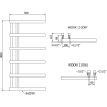 Mexen Jukon radiator baie 988 x 500 mm, 461 W, alb - W116-0988-500-00-20