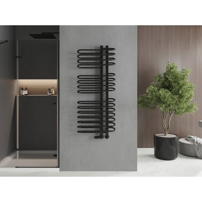 Mexen Ops fürdőszobai radiátor 1300 x 550 mm, 694 W, fekete - W122-1300-550-00-70