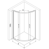 Cabina de duș Mexen Rio semicirculară 90 x 90 cm, grafit, negru + cadă Flat, neagră - 863-090-090-70-40-4170B