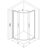 Mexen Rio cabină de duș semi-rotundă 70 x 70 cm, transparent, crom + cadă Rio, alb - 863-070-070-01-00-4710