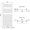 Mexen Pluton grăzător de baie 1200 x 500 mm, 493 W, auriu - W106-1200-500-00-50