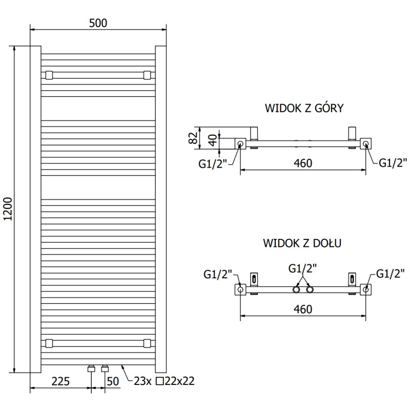 Mexen Pluton radiator baie 1200 x 500 mm, 625 W, antracit - W106-1200-500-00-66