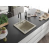 Mexen Vito chiuvetă de granit cu 1 compartiment cu baterie de bucătărie Aster, bej - 6503-69-73450-07