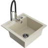 Mexen Vito egytálcás gránit mosogató Aster konyhai csapteleppel, bézs - 6503-69-73450-07-B