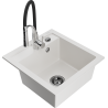 Mexen Vito chiuvetă de bucătărie granit 1-cameră cu baterie de bucătărie Aster, alb - 6503-20-73450-07-B