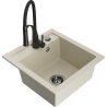 Mexen Vito chiuvetă de granit cu 1 compartiment cu baterie de bucătărie Aster, bej - 6503-69-73450-70-B